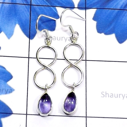 Amethyst Cab E - SDE815-Genuine Cut n Cab Gemstone 925 Silver Handmade Designer E Amethyst Cab E - SDE815-Genuine Cut n Cab Gemstone 925 Silver Handmade Designer E
