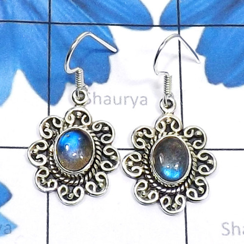 Labrodorite Cab O - SDE812-Handmade New Design Made in 925 Silver Genuine Gemstone E