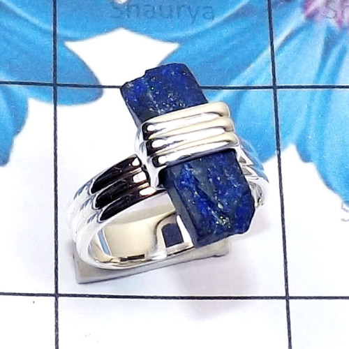 Lapis Rough B - PSR883-Multi Rough Gemstone Made in 925 Silver Fantastic Plain R