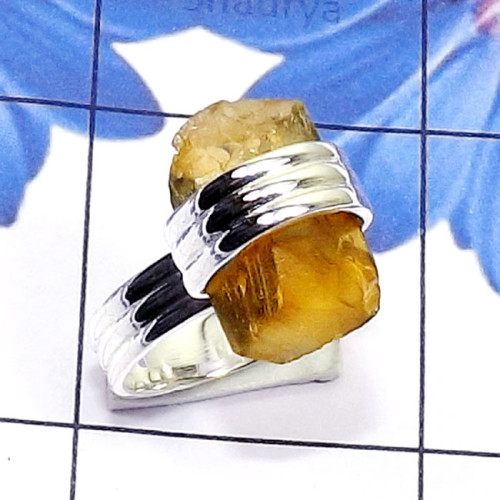 Citrine Rough D - PSR883-Multi Rough Gemstone Made in 925 Silver Fantastic Plain R