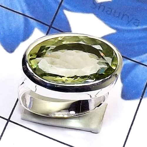 Green Amethyst C - PSR882-Genuine Cut n Cab Gemstone 925 Silver Manufacturer Handma