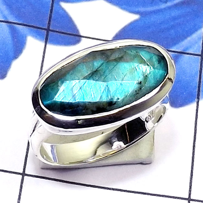 Labradorite Cut F - PSR882-Genuine Cut n Cab Gemstone 925 Silver Manufacturer Handma Labradorite Cut F - PSR882-Genuine Cut n Cab Gemstone 925 Silver Manufacturer Handma
