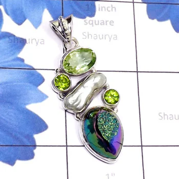 Window Druzy E - DZP980-Concave Cut Green Amethyst, Mystic, Window Druzy Made in Window Druzy E - DZP980-Concave Cut Green Amethyst, Mystic, Window Druzy Made in