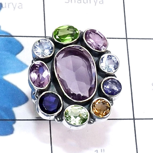 Multi Cut Gemstone A - CLR952-Semiprecious Gemstone Solid 925 Silver Handmade Wholesale