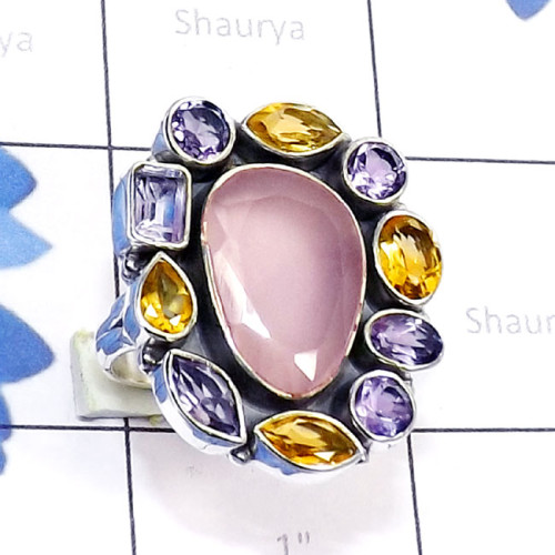 Multi Cut Gemstone B - CLR952-Semiprecious Gemstone Solid 925 Silver Handmade Wholesale
