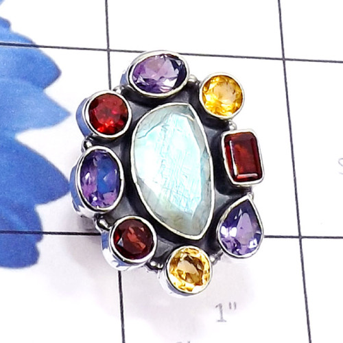 Multi Cut Gemstone C - CLR952-Semiprecious Gemstone Solid 925 Silver Handmade Wholesale