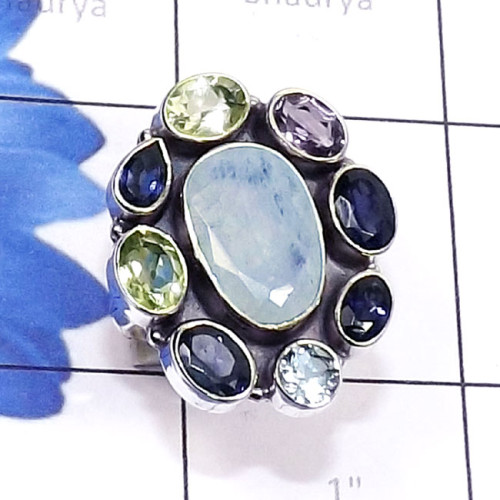 Multi Cut Gemstone F - CLR952-Semiprecious Gemstone Solid 925 Silver Handmade Wholesale
