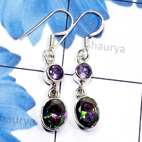 Mystic G - SDE809-925 Sterling Silver Genuine Cut n Cab Gemstone Lightweigh
