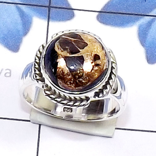 Mohave Amethyst Copper D - SDR810-Round Shape Cut n Cab Gemstone 925 Sterling Silver Trendy