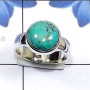 blue copper Turquoise G - PSR877-925 Plain Silver Genuine Cut n Cab Gemstone Trendy Ring