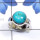 Blue Turquoise I - PSR877-925 Plain Silver Genuine Cut n Cab Gemstone Trendy Ring