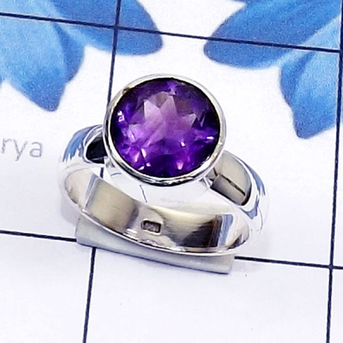 Amethyst cut B - PSR876-Semiprecious Cut Gemstone 925 Silver Manufacturer Plain R Amethyst cut B - PSR876-Semiprecious Cut Gemstone 925 Silver Manufacturer Plain R