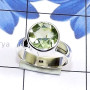 Green Amethyst E - PSR876-Semiprecious Cut Gemstone 925 Silver Manufacturer Plain R