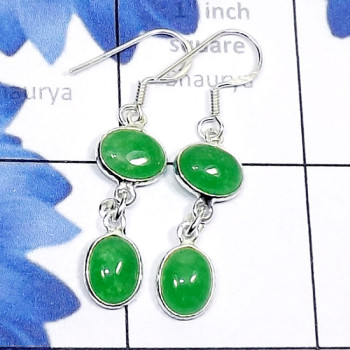 Canadian Green Jade C - BZE895-Two Gemstone Canadian Green Jade 925 Silver Lightweight Canadian Green Jade C - BZE895-Two Gemstone Canadian Green Jade 925 Silver Lightweight