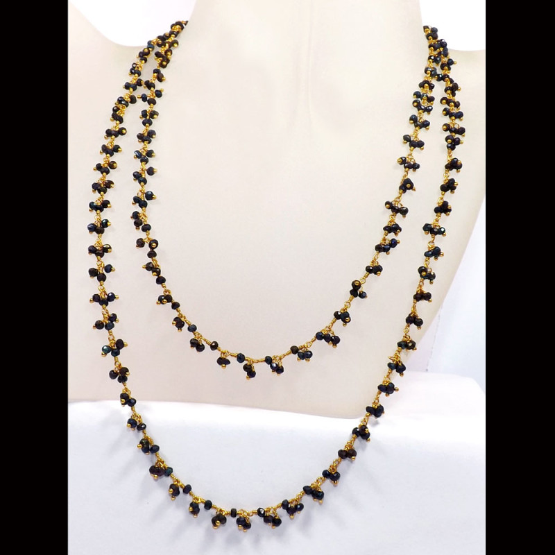 36 inch Titanium Quartz A - BDN972-Genuine Cut Beads 36 inch Brass Gold Plated Necklace 36 inch Titanium Quartz A - BDN972-Genuine Cut Beads 36 inch Brass Gold Plated Necklace