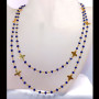 36 inch Blue Hydro D - BDN969-Beautiful Design Brass Gold Plated Cut Hydro Beads Fancy 