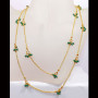 36 inch Green Hydro D - BDN967-Gold Plated Brass Vermeil Cut Hydro Beads 36 inch Necklac