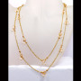 36 inch White Hydro G - BDN967-Gold Plated Brass Vermeil Cut Hydro Beads 36 inch Necklac