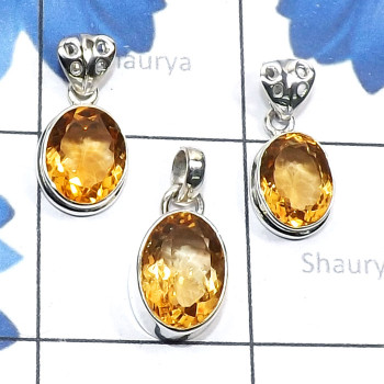 3 Pcs Citrine Cut E - SVP872-Sterling 925 Silver Semiprecious Cut Gemstone 3 Pcs Light 3 Pcs Citrine Cut E - SVP872-Sterling 925 Silver Semiprecious Cut Gemstone 3 Pcs Light