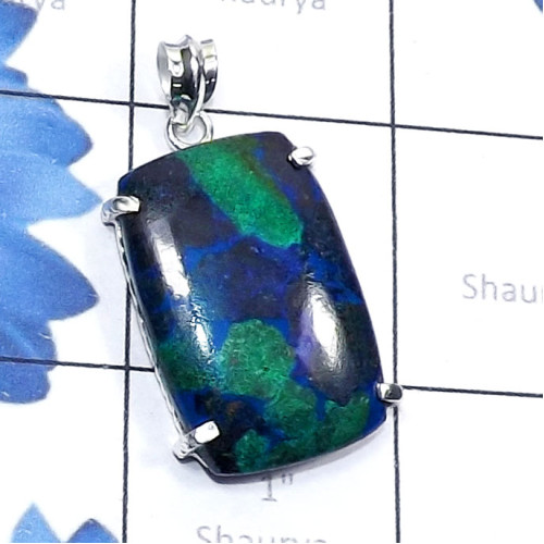 Mohave Azurite B - SSP996-Mohave Azurite, Mohave Apatite, Charoite, 925 Silver Manu
