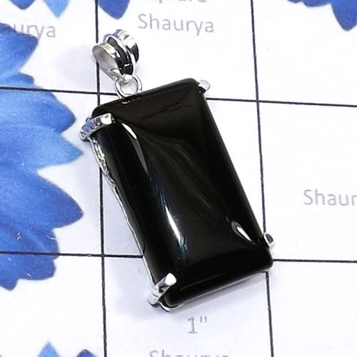 Black Onyx Cab C - SSP996-Mohave Azurite, Mohave Apatite, Charoite, 925 Silver Manu
