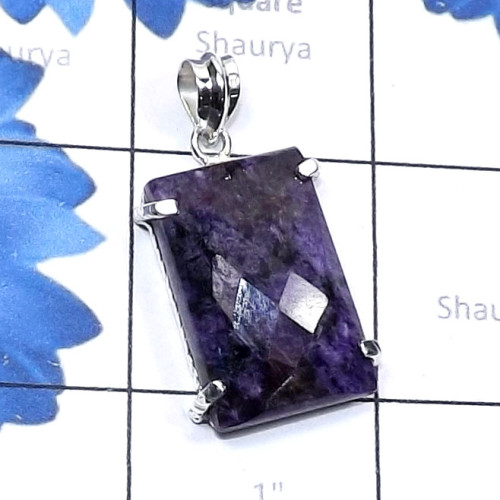 Charoite Cut D - SSP996-Mohave Azurite, Mohave Apatite, Charoite, 925 Silver Manu