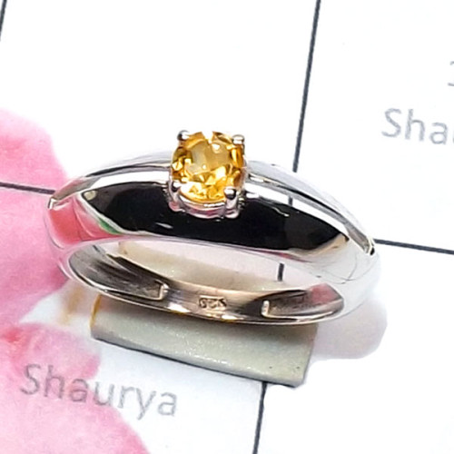 Citrine A - SCR903-Small Size Cut Gemstone 925 Silver Beautiful Design Casti