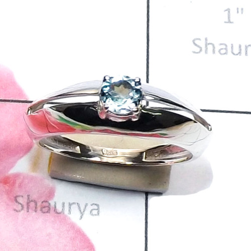 Blue Topaz C - SCR903-Small Size Cut Gemstone 925 Silver Beautiful Design Casti