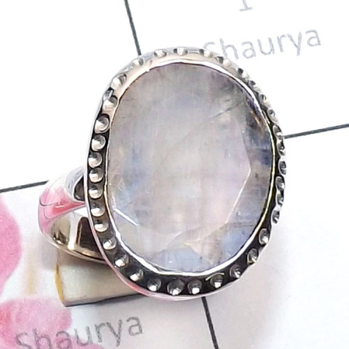 Rainbow Cut A - RSS999-2015 New Design Ring with Sterling 925 Silver n Genuine G