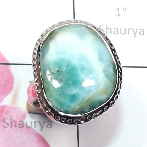 Larimar F - RSS999-2015 New Design Ring with Sterling 925 Silver n Genuine G