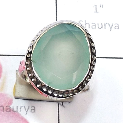 Aqua Chalcedony G - RSS999-2015 New Design Ring with Sterling 925 Silver n Genuine G