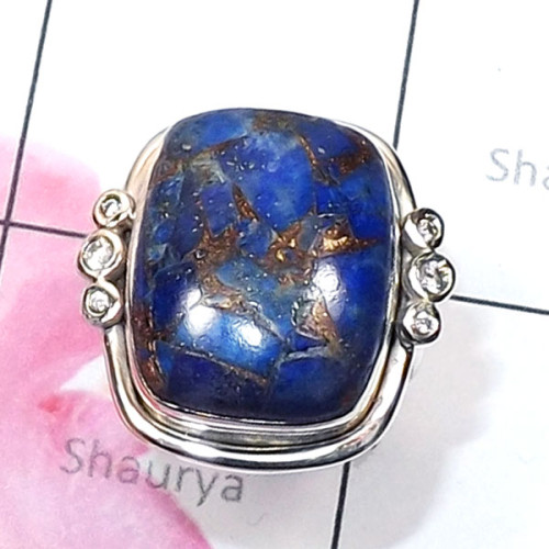 Mohave Lapis Copper B - RSS998-Semiprecious Cut n Cab Gemstone 925 Silver New Year Shaul