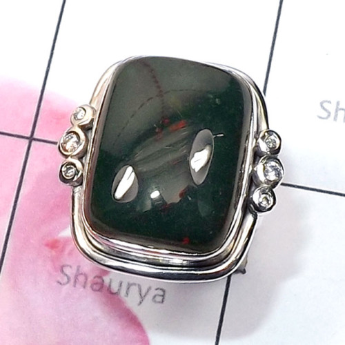 Blood Agate C - RSS998-Semiprecious Cut n Cab Gemstone 925 Silver New Year Shaul