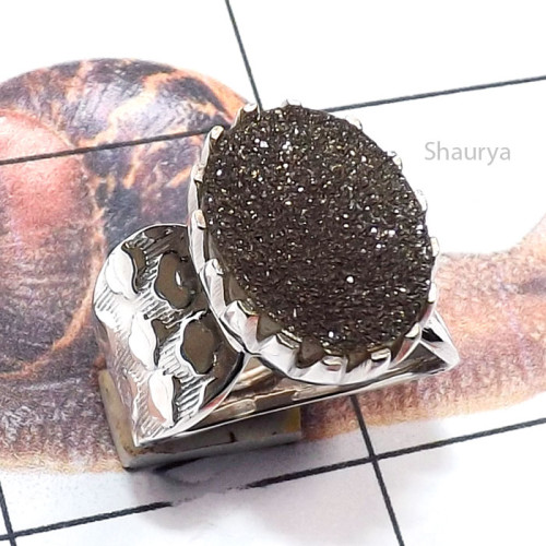 Flat Druzy F - RSS997-Sterling 925 Silver Genuine Cut n Cab Gemstone Handmade W Flat Druzy F - RSS997-Sterling 925 Silver Genuine Cut n Cab Gemstone Handmade W