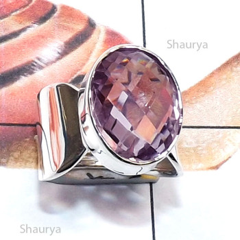 Amethyst Cut F - RSS996-Genuine Cut n Cab Gemstone Made in 925 Silver Handmade St Amethyst Cut F - RSS996-Genuine Cut n Cab Gemstone Made in 925 Silver Handmade St