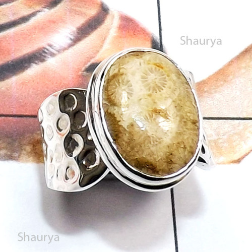 Fossil Coral B - RSS995-Sterling 925 Silver Semiprecious Gemstone Handmade Fancy