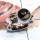 Mohave Black Copper B - STR966-Genuine Cut n Cab Gemstone Two Tone 925 Silver n Brass Ha
