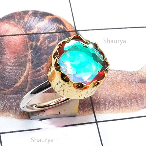 Rainbow Mystic B - STR964-Sterling 925 Silver with Brass Semiprecious Gemstone Tow Rainbow Mystic B - STR964-Sterling 925 Silver with Brass Semiprecious Gemstone Tow