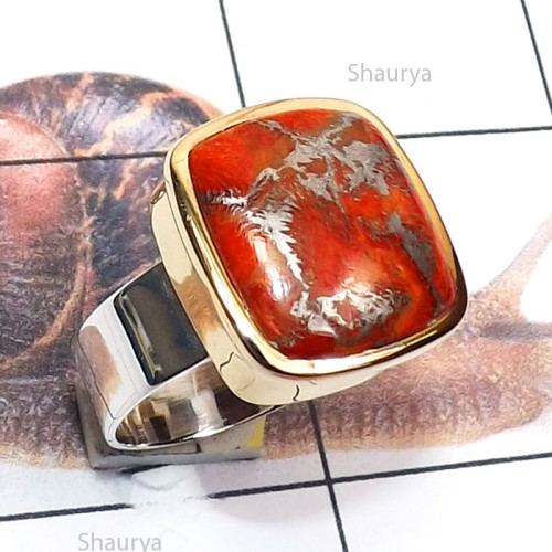Red Copper Turquoise O - STR963-Genuine Cut n Cab Gemstone 925 Silver n Brass Handmade Tw Red Copper Turquoise O - STR963-Genuine Cut n Cab Gemstone 925 Silver n Brass Handmade Tw