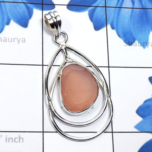 Rose Quartz A - SSP984-925 Sterling Silver Fancy Shape Cut Gemstone Handmade Who