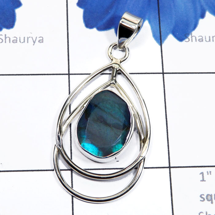 Labradorite Cut D - SSP984-925 Sterling Silver Fancy Shape Cut Gemstone Handmade Who Labradorite Cut D - SSP984-925 Sterling Silver Fancy Shape Cut Gemstone Handmade Who