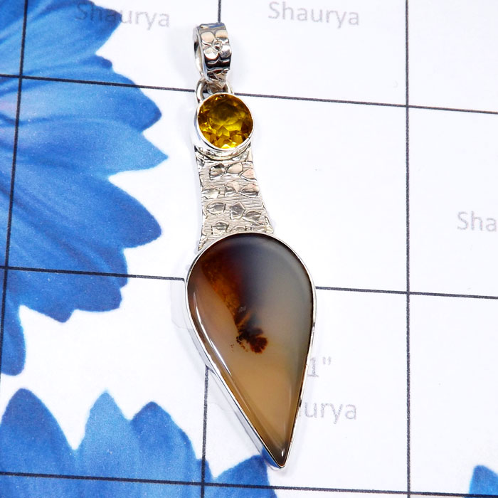 Scenic Agate O - SSP977-Sterling 925 Silver with Genuine Gemstone Handmade New De Scenic Agate O - SSP977-Sterling 925 Silver with Genuine Gemstone Handmade New De