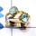 Blue Topaz A - STR959-Sterling 925 Silver Rhodium Plated Cut n Cab Gemstone Lig