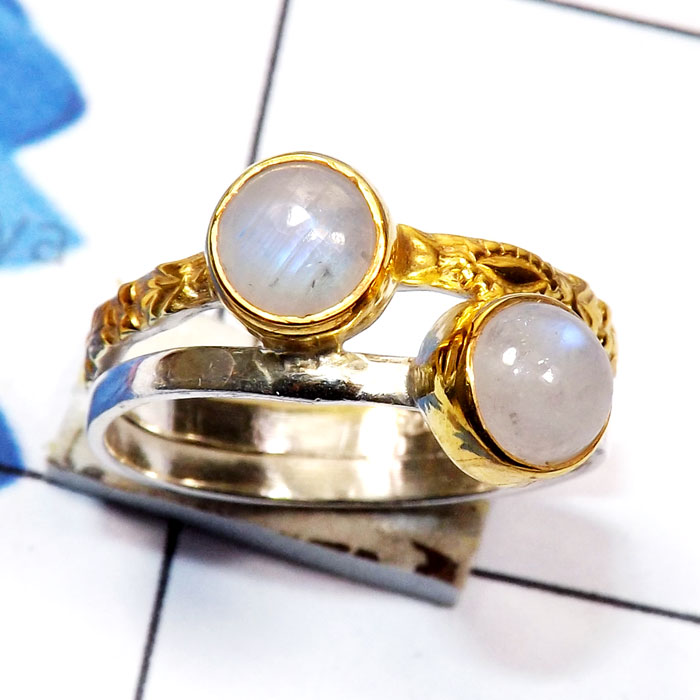 Rainbow Moonstone D - STR959-Sterling 925 Silver Rhodium Plated Cut n Cab Gemstone Lig Rainbow Moonstone D - STR959-Sterling 925 Silver Rhodium Plated Cut n Cab Gemstone Lig