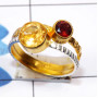 Citrine A - STR957-Semiprecious Cut Gemstone Lightweight Rhodium Plated 925
