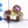 Amethyst Cut D - STR957-Semiprecious Cut Gemstone Lightweight Rhodium Plated 925