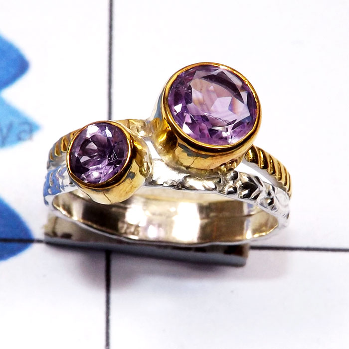 Amethyst Cut D - STR957-Semiprecious Cut Gemstone Lightweight Rhodium Plated 925 Amethyst Cut D - STR957-Semiprecious Cut Gemstone Lightweight Rhodium Plated 925