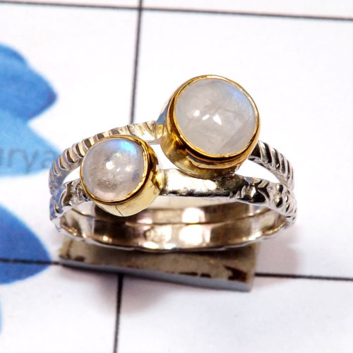 Rainbow Moonstone E - STR957-Semiprecious Cut Gemstone Lightweight Rhodium Plated 925 Rainbow Moonstone E - STR957-Semiprecious Cut Gemstone Lightweight Rhodium Plated 925