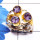 Amethyst Cut A - STR956-Semiprecious Three Gemstone Made in 925 Silver Gold Rhodi