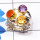 Multi Cut Gemstone B - STR956-Semiprecious Three Gemstone Made in 925 Silver Gold Rhodi